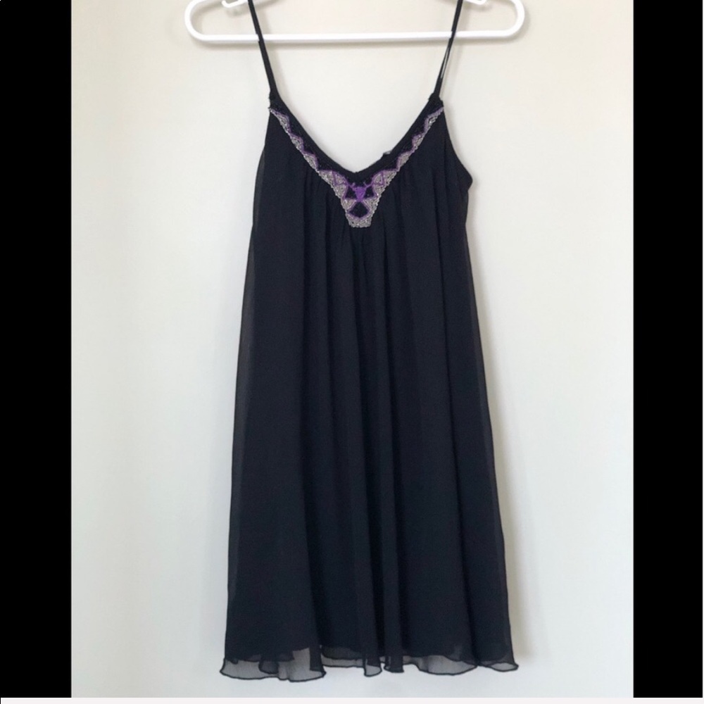 Express Black Dress with Purple Accents